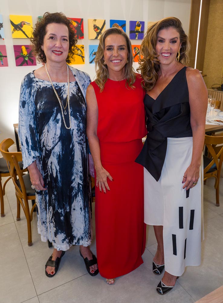 As anfitriãs, Sandra Matias, Bartira Almeida e Lara Brotas