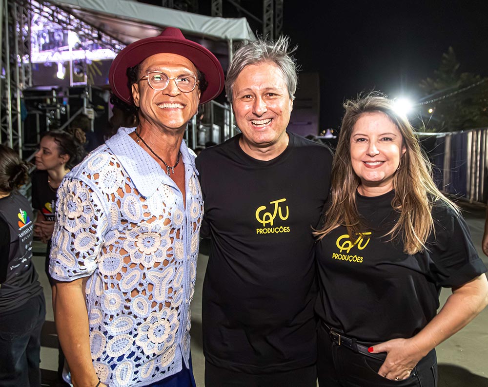 Jace Theodoro, José Roberto Santos Neves e Daniella Spadeto no Festival Batidas do Mundo.