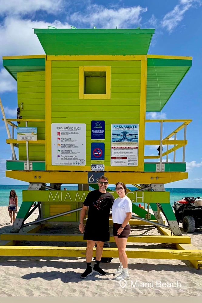 Flávio Guimarães e Mariana, curtindo Miami