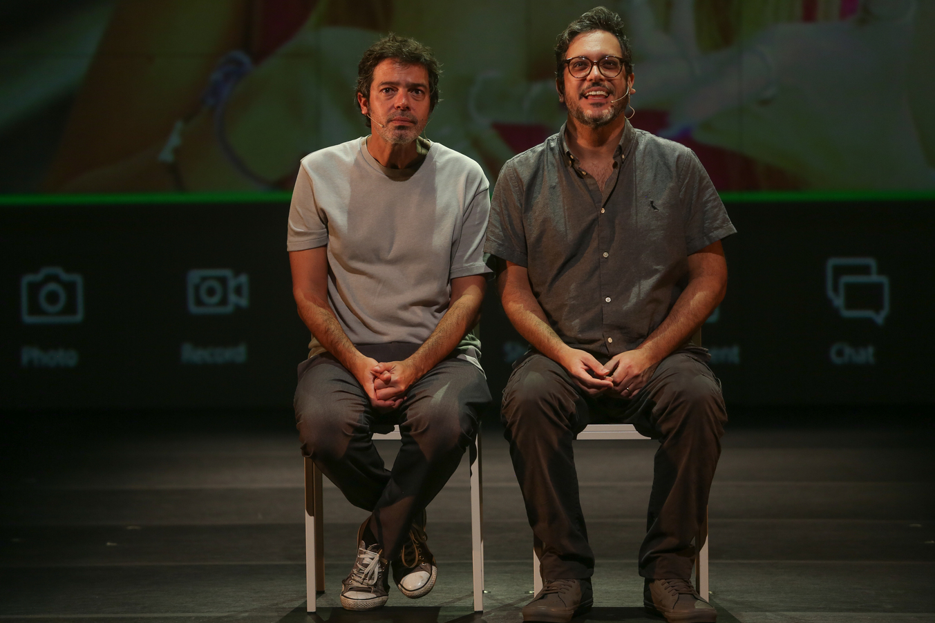 Os atores Bruno Mazzeo e Lúcio Mauro Filho - foto de Francio de Holanda