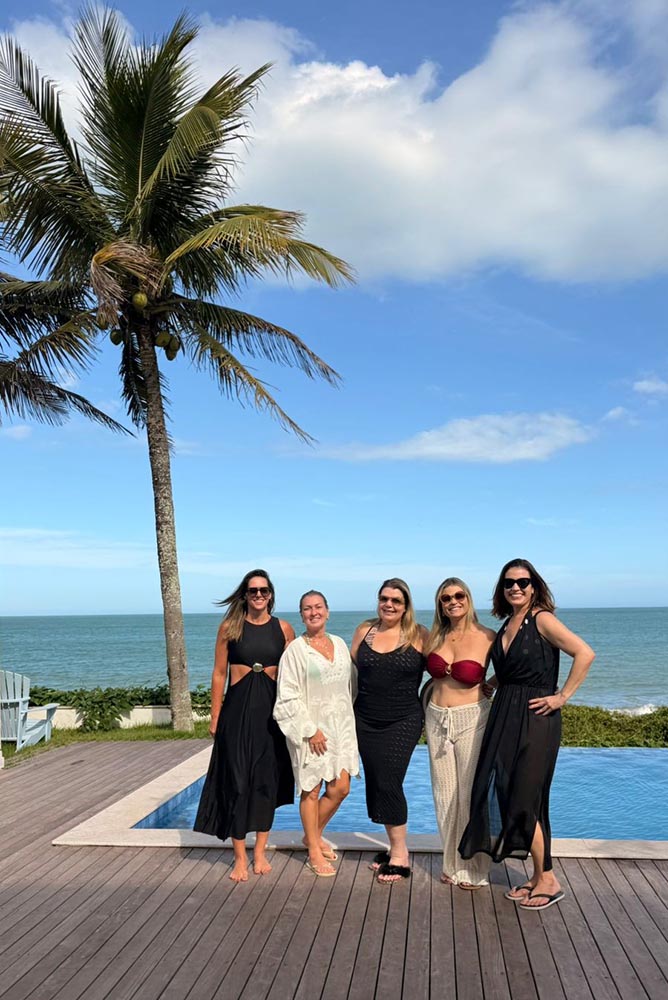 A anfitriã Renata Prezotti com as amigas Gergia Magnano, FP, Marcela e Rubia Merçon