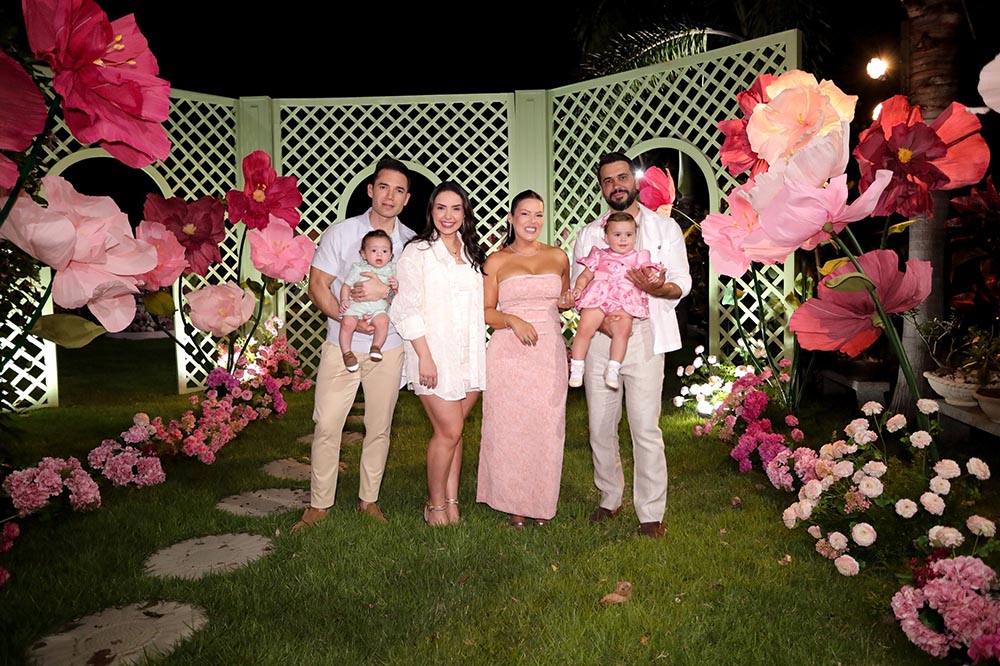 Junior e Lara Martinelle com o filho Enrico; Tathi Gava e Laerte Venturin com a filha Anna