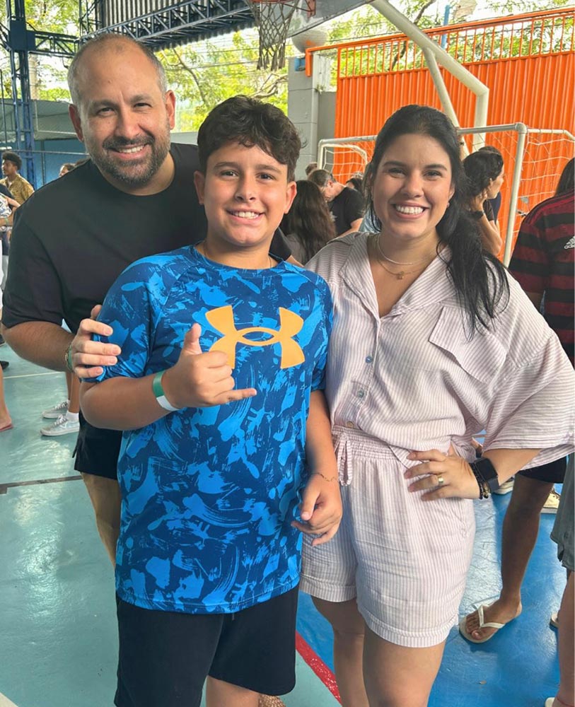 Alex, Vanessa e Matheus Vinand
