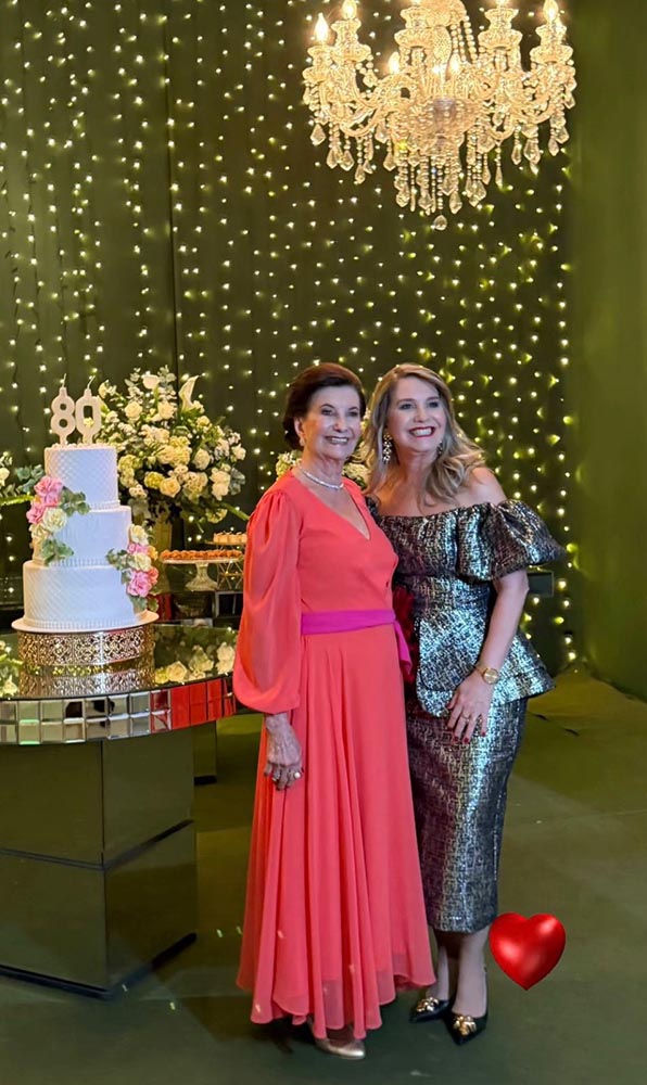 Marlei Bonella no aniversário de 80 anos de sua mãe Marli Terezinha Bonella